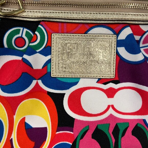 Coach Poppy Tote Bag Vintage Excellent Condition Red White - Picture 4 of 7